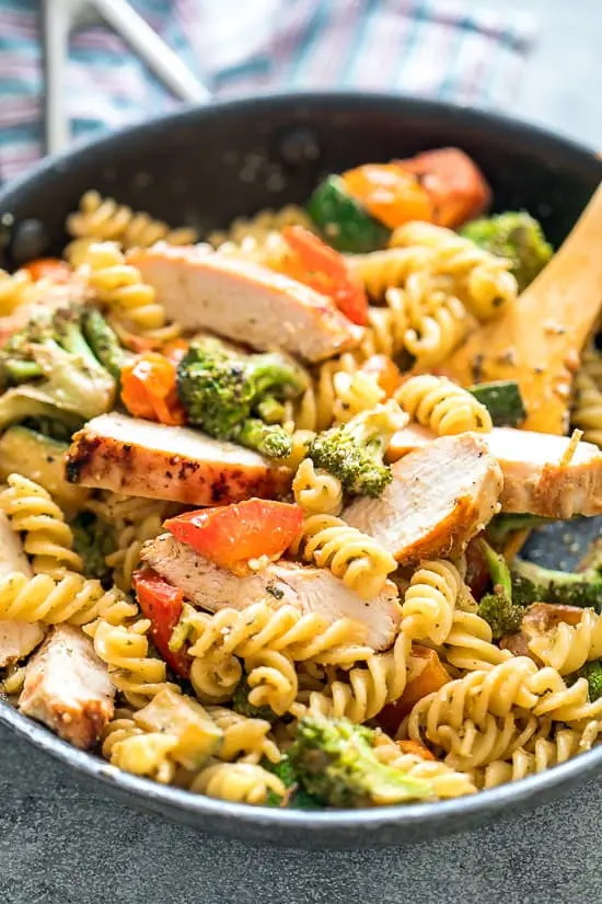 Chicken Primavera Pasta (Penne, Marinara, No Extra Chicken)
