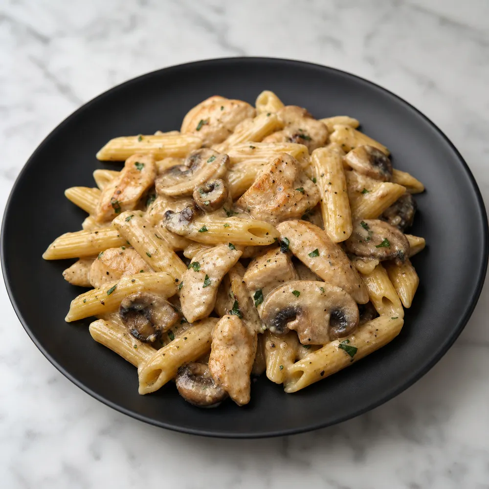 Chicken ai Funghi Pasta (Penne, Marinara, No Extra Chicken)