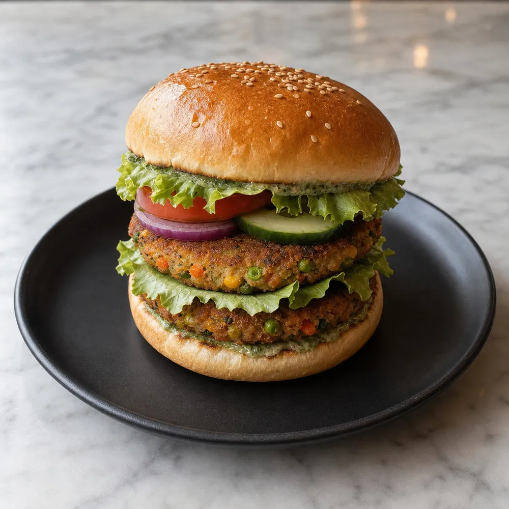 Sabz Bahara Club Burger (No Extra Cheese, No French Fries)