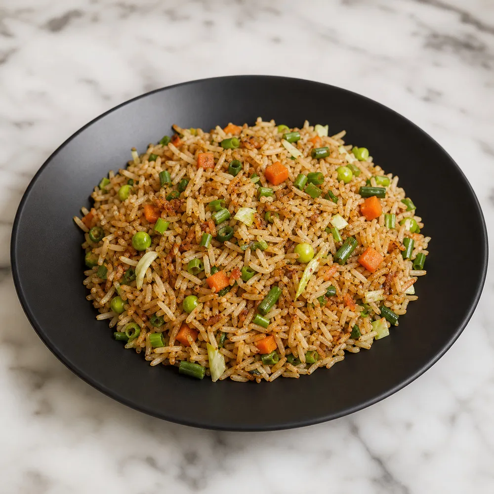 Veg Fried Rice (Burnt Garlic, No Extra Chicken)