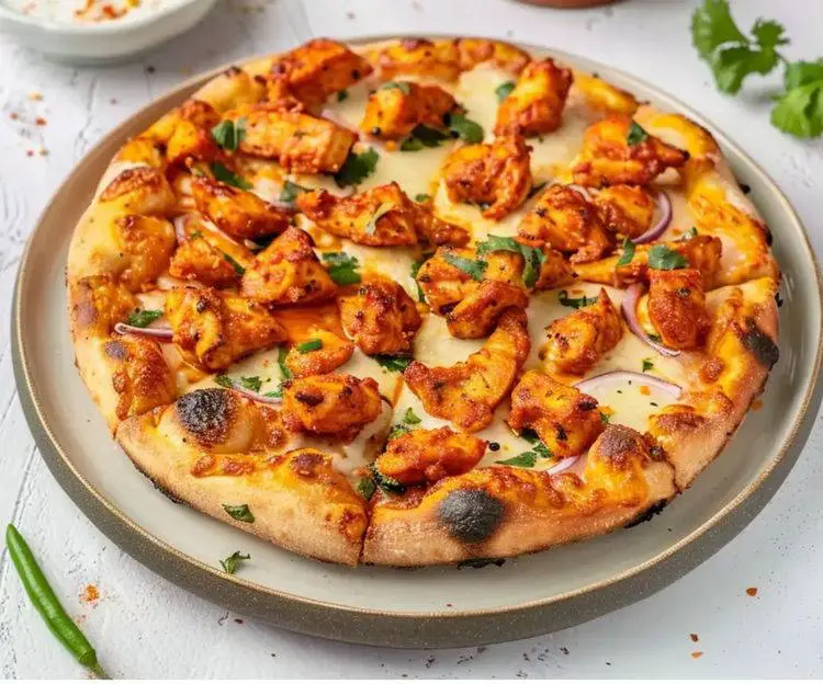 Tandoori Chicken Pizza (No Extra Cheese, No French Fries, No Extra Chicken)