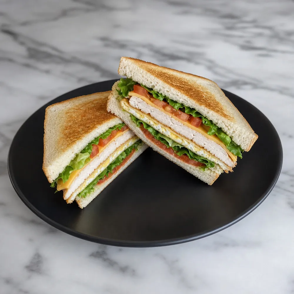 Chicken Club Sandwich (No Extra Cheese, No French Fries, No Extra Chicken)